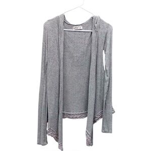 Hollister Gray LaceOpen-Front Women's Hoodie Sweater